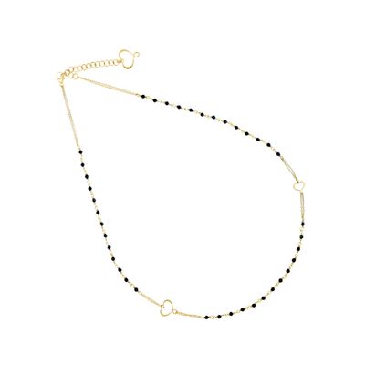 Girocollo Trame con rosario spinello e 2 cuori M&S passanti Girocollo Trame con rosario spinello e 2 cuori M&S passanti