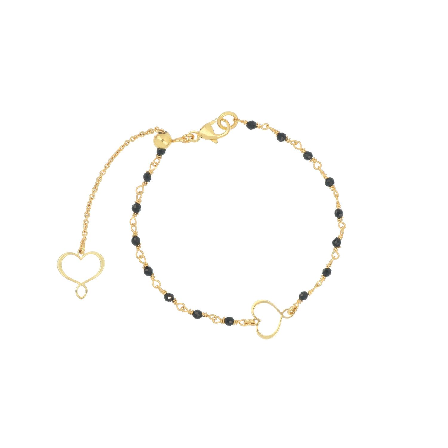 Bracciale Trame con rosario spinello e cuore M&S passante Bracciale Trame con rosario spinello e cuore M&S passante