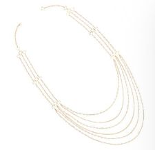 Collana 4 fili Trame  con rosario di perle bianche e catene