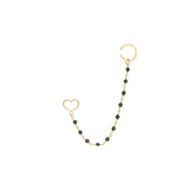 Mono-orecchino lobo Trame con rosario spinello e earcuff Mono-orecchino lobo Trame con rosario spinello e earcuff