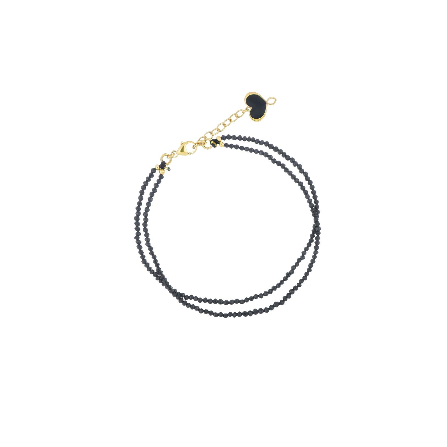 Bracciale 2 fili Pentagramma in argento 925 galvanica oro giallo con spinello Bracciale 2 fili Pentagramma in argento 925 galvanica oro giallo con spinello