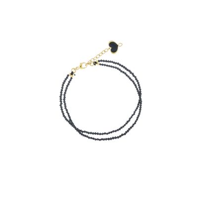 Bracciale 2 fili Pentagramma in argento 925 galvanica oro giallo con spinello Bracciale 2 fili Pentagramma in argento 925 galvanica oro giallo con spinello