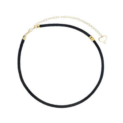 Girocollo cordino nero Cuore sacro in argento 925 galvanica oro giallo Girocollo cordino nero Cuore sacro in argento 925 galvanica oro giallo