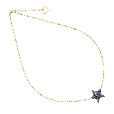 Girocollo Archivio stella smalto glitter grigio Girocollo Archivio stella smalto glitter grigio
