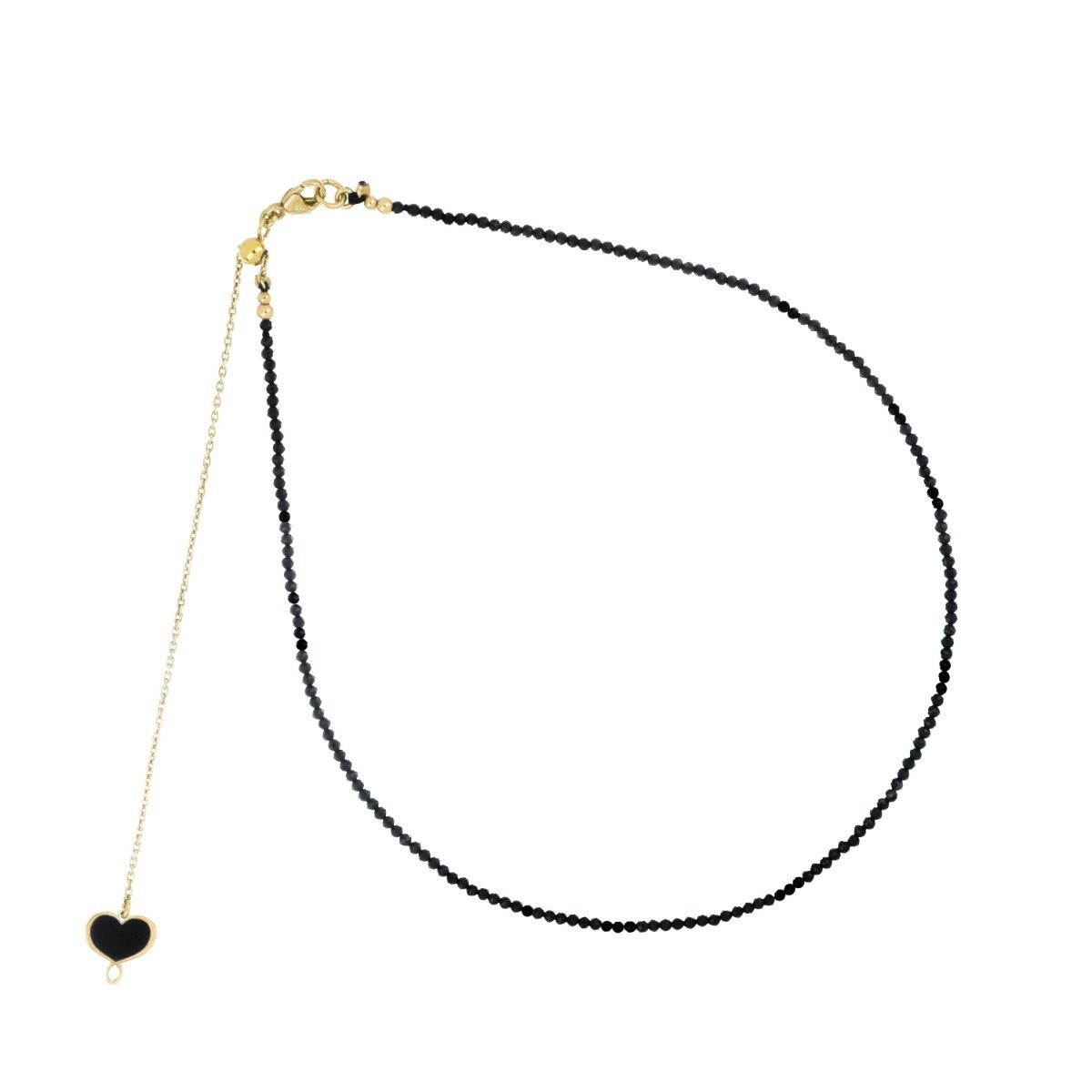 Girocollo Pentagramma in argento 925 galvanica oro giallo con spinello Girocollo Pentagramma in argento 925 galvanica oro giallo con spinello