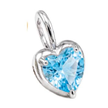 Cuore oro bianco e topazio azzurro Cuore oro bianco e topazio azzurro