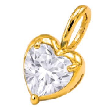 Cuore oro giallo e quarzo bianco Cuore oro giallo e quarzo bianco