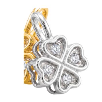 Quadrifoglio oro bianco con diamanti Quadrifoglio oro bianco con diamanti