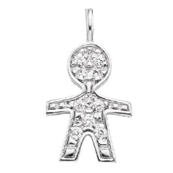 Bimbo oro bianco con diamanti Bimbo oro bianco con diamanti