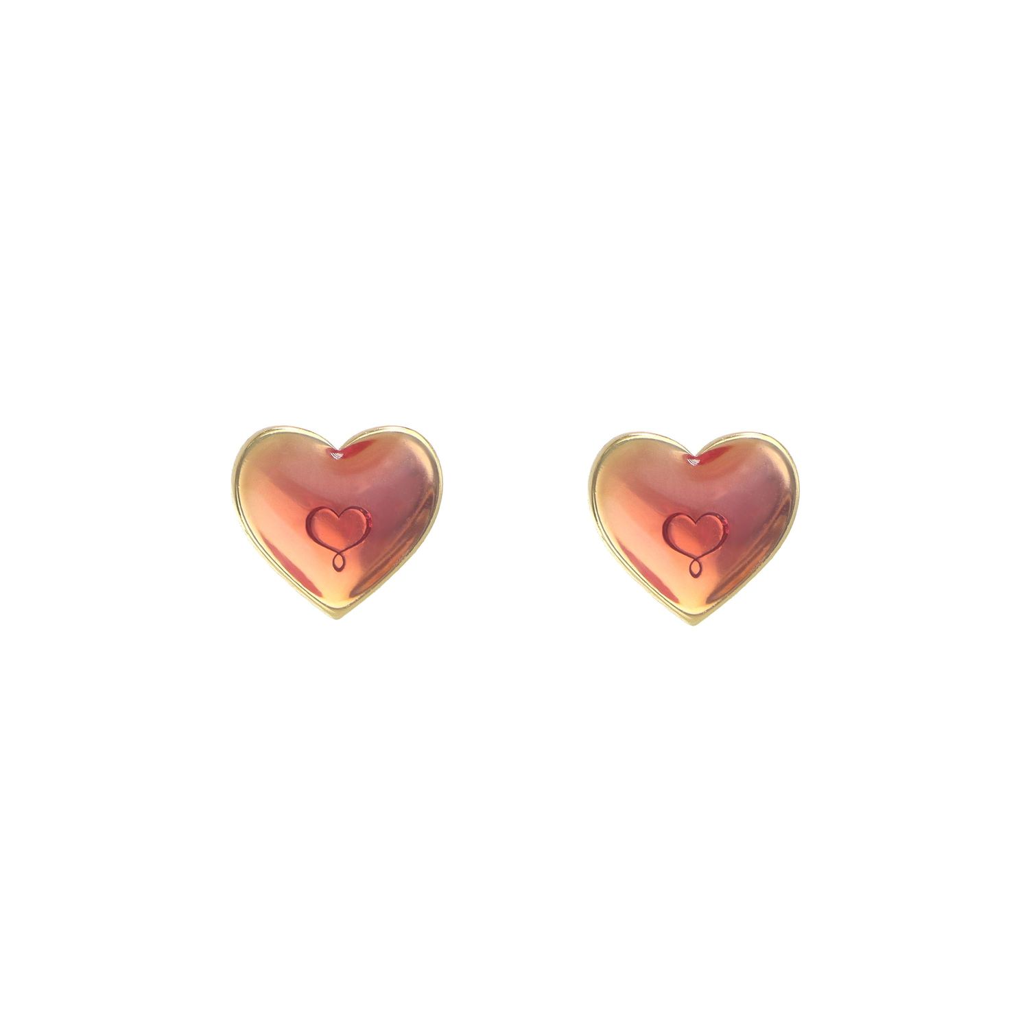 Orecchini lobo cuore Archivio con smalto rosso Orecchini lobo cuore Archivio con smalto rosso