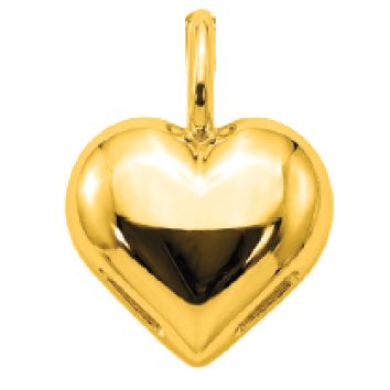 Cuore bombato oro giallo 10 mm Cuore bombato oro giallo 10 mm