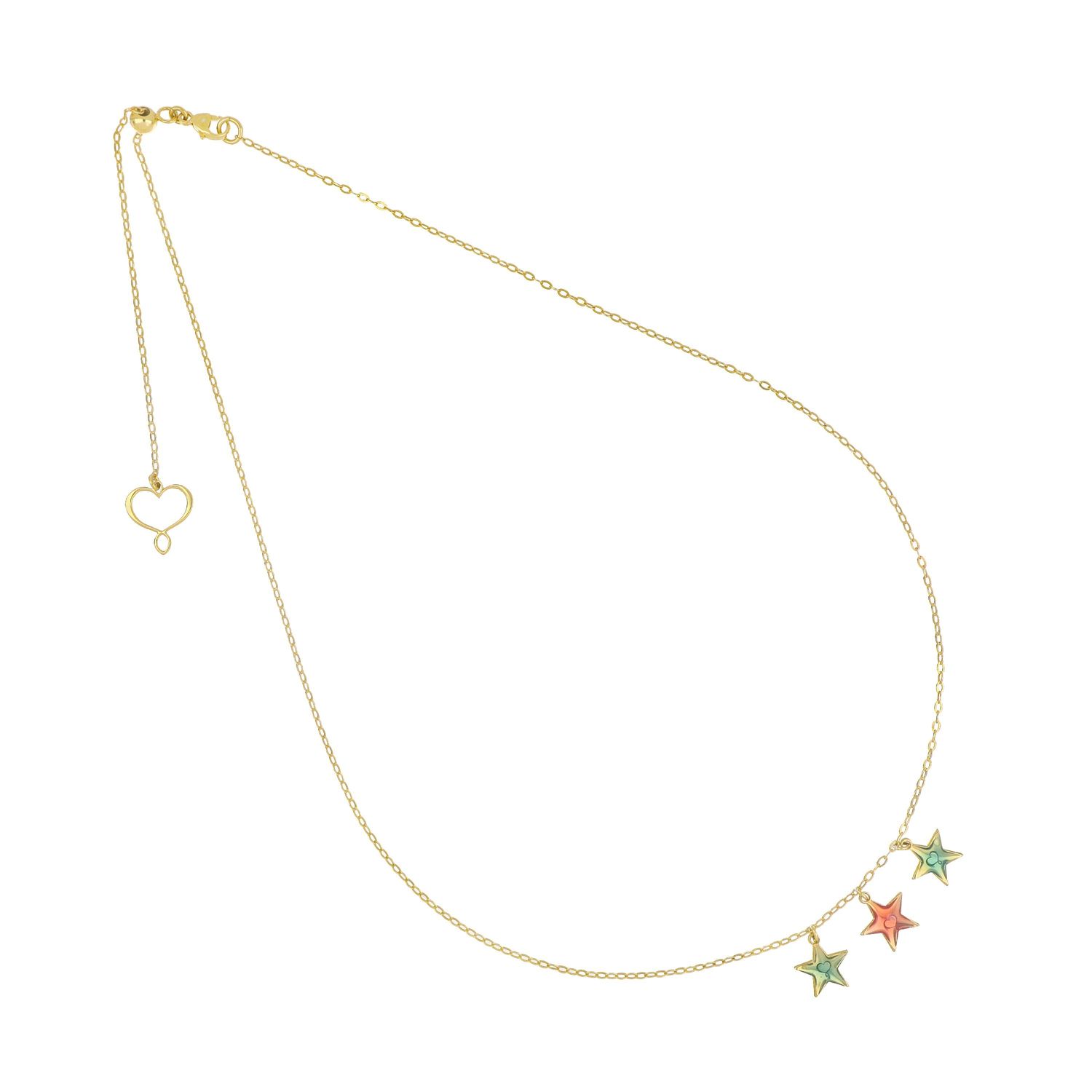 Girocollo Archivio con 3 stelle pendenti con smalto mix Girocollo Archivio con 3 stelle pendenti con smalto mix