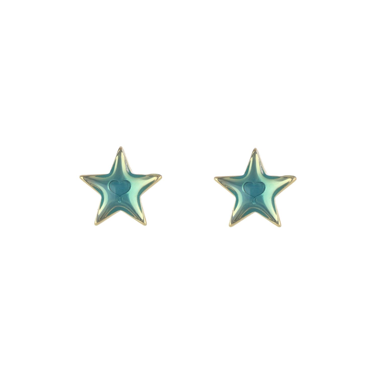 Orecchini lobo stella Archivio con smalto blu Orecchini lobo stella Archivio con smalto blu