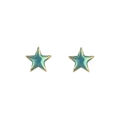 Orecchini lobo stella Archivio con smalto blu Orecchini lobo stella Archivio con smalto blu