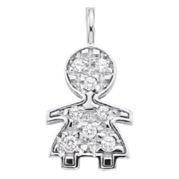 Bimba oro bianco con diamanti Bimba oro bianco con diamanti