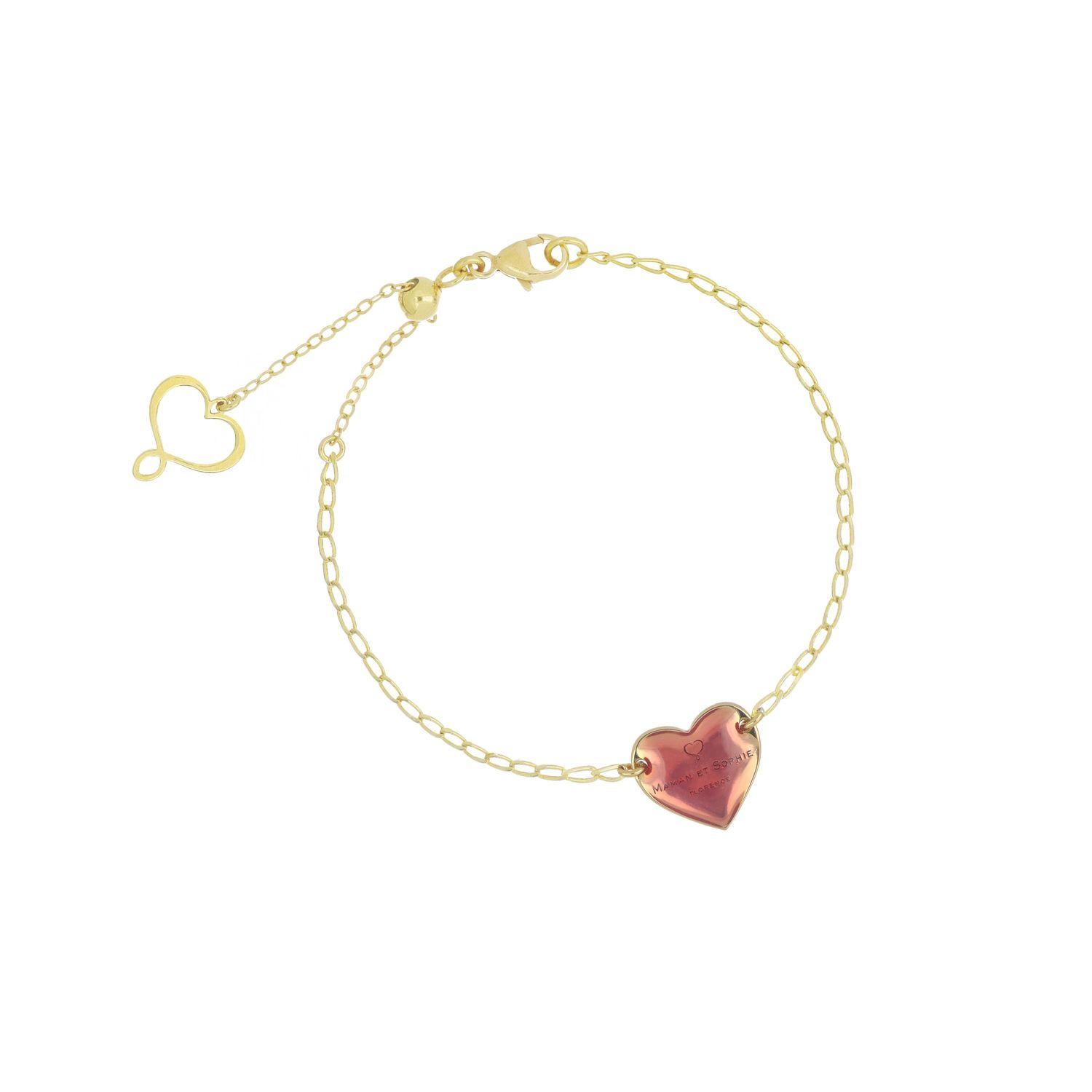 Bracciale Archivio con cuore passante con smalto rosso Bracciale Archivio con cuore passante con smalto rosso
