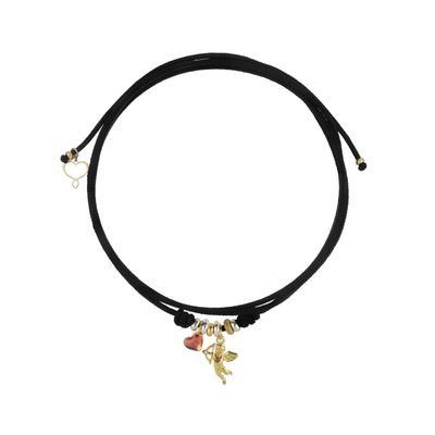 Girocollo cordino Segni di Te con charms cupido e cuore Girocollo cordino Segni di Te con charms cupido e cuore