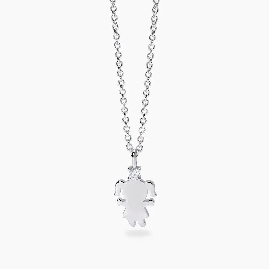 Girocollo con ciondolo bimba e diamante lab-grown MY DIAMOND