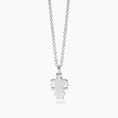 Girocollo con ciondolo bimba e diamante lab-grown MY DIAMOND Girocollo con ciondolo bimba e diamante lab-grown MY DIAMOND