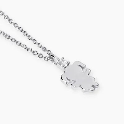 Girocollo con ciondolo bimba e diamante lab-grown MY DIAMOND