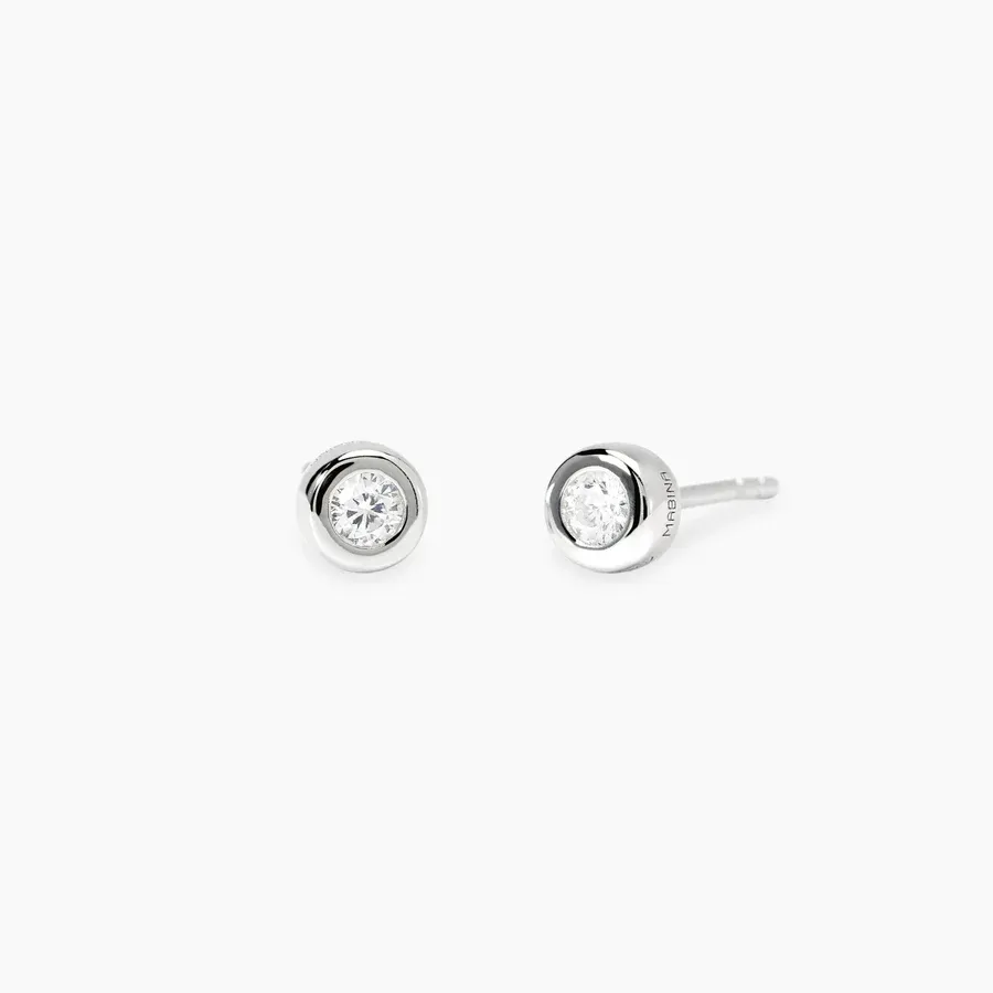 Orecchini a lobo tondi con diamanti lab-grown 0,09 carati MY DIAMOND Orecchini a lobo tondi con diamanti lab-grown 0,09 carati MY DIAMOND