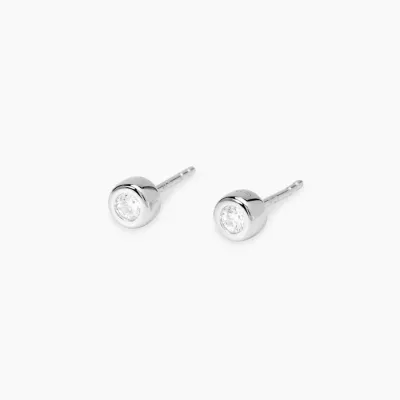Orecchini a lobo tondi con diamanti lab-grown 0,09 carati MY DIAMOND