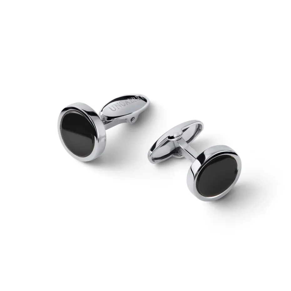 Gemelli in argento e onice nera Gemelli in argento e onice nera