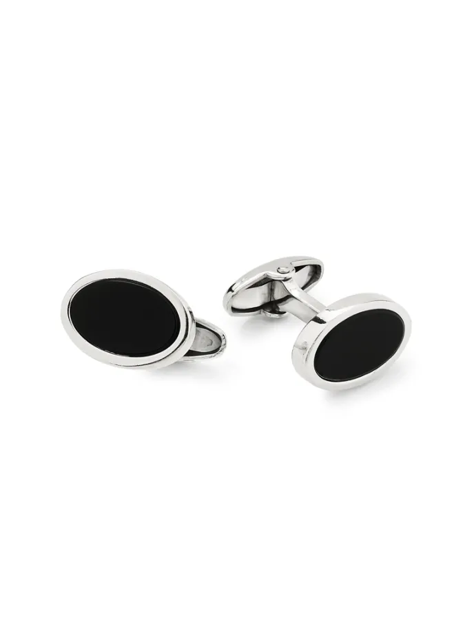 Gemelli in argento e onice nera Gemelli in argento e onice nera