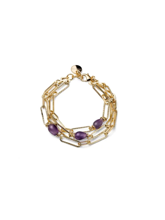 Bracciale Joya Dorato con Ametista Bracciale Joya Dorato con Ametista