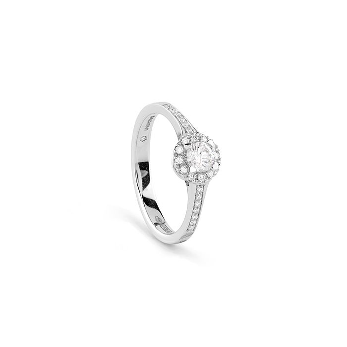 "Battito halo" Anello in oro bianco 0.50 ct "Battito halo" Anello in oro bianco 0.50 ct