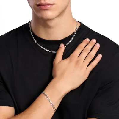 Collana in bronzo con catena groumette diamantata DENIM