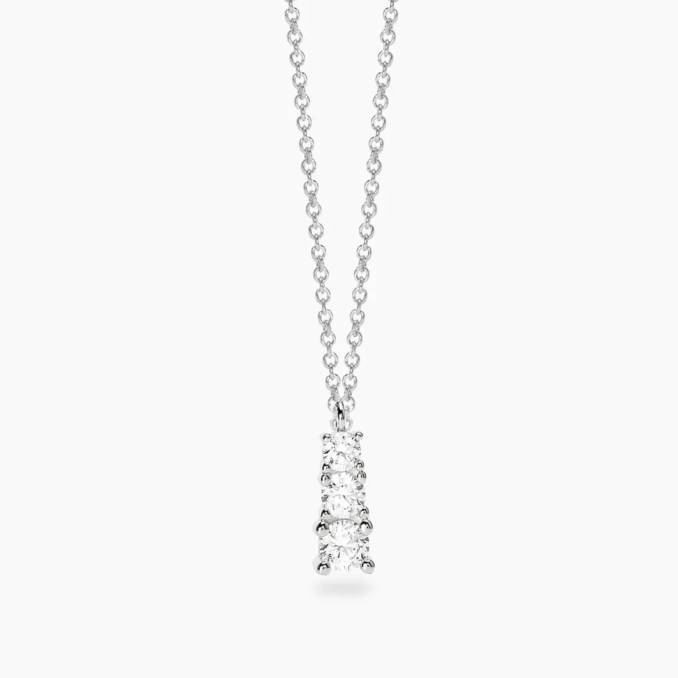 Girocollo in argento con pendente in diamanti lab-grown