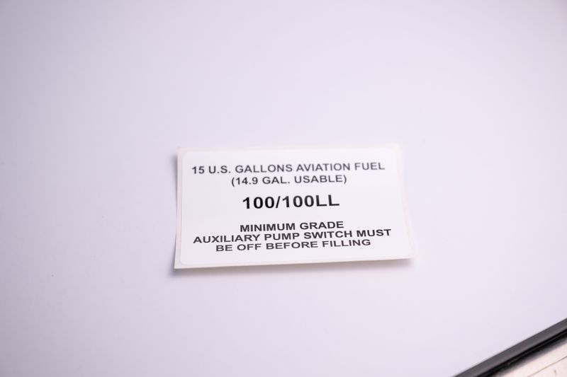 FA3330-03 (Placard, Filler, Neck, 206 F-H, 100LL)