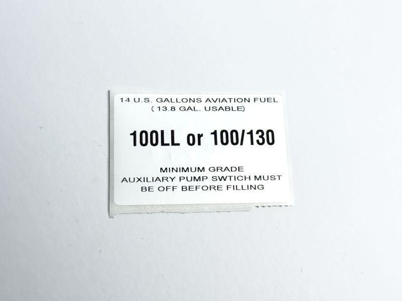 FA221-3 (Placard, Filler Neck, 185 thru E, A185E, Extended Tip, 100LL)