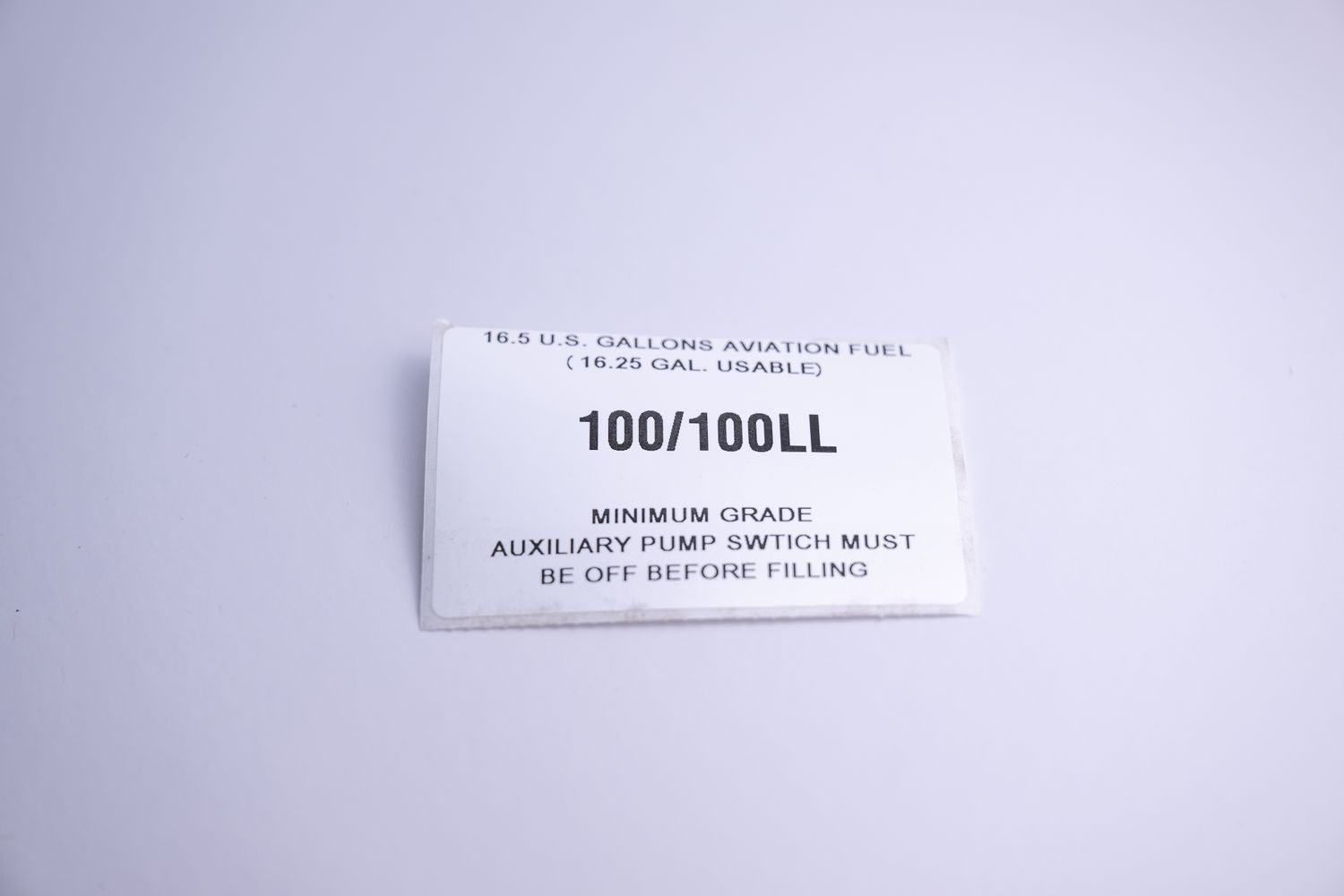 FA2100-1 (Placard, Filler Neck, 210 G-R, 100LL)