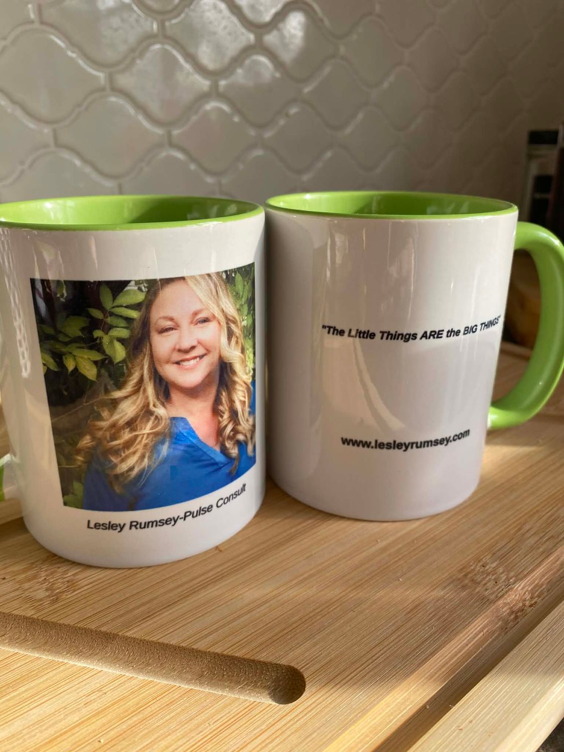 Mugs- The Little Things ARE the BIG things -Mug/Green/white