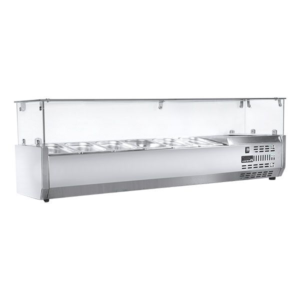 Saladevitrine op tafelblad