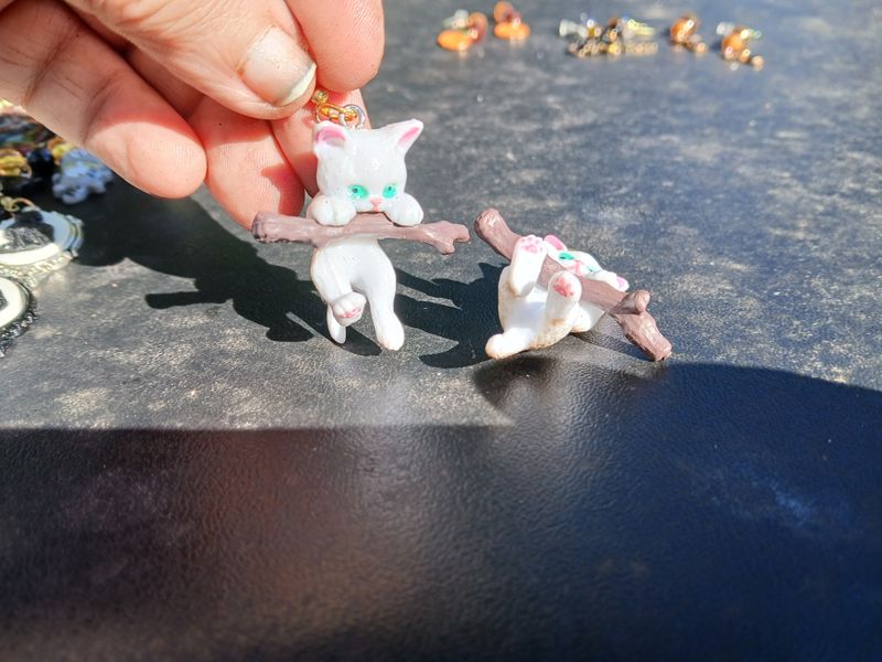 Cat with Branch Earrings