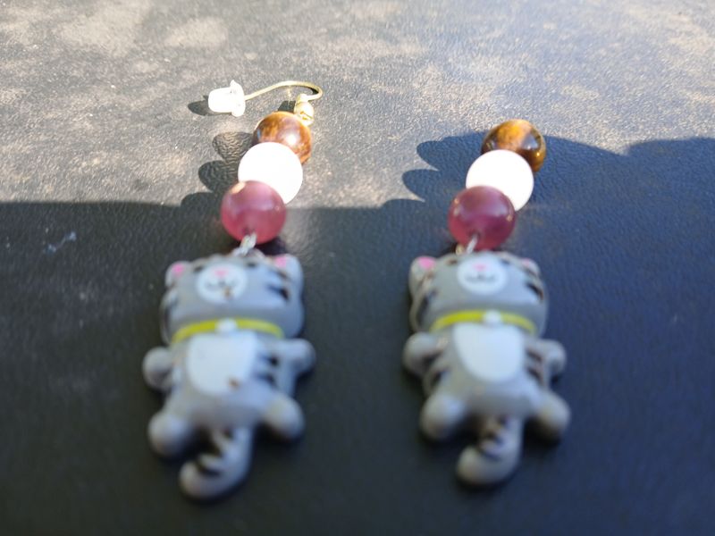 Large Plastic Cat Earrings