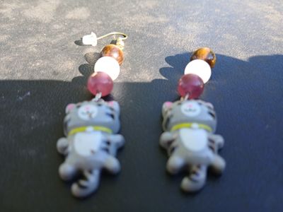 Large Plastic Cat Earrings