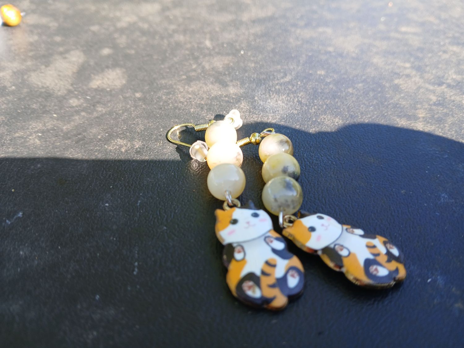 Large Metal Cat Earrings