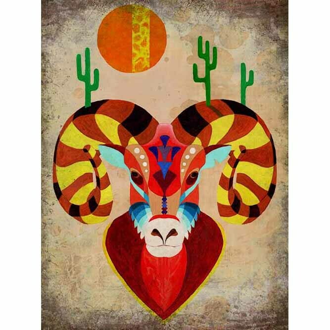 &quot;Big Horned Sheep No. 2&quot; print, Sonoran Birds Series