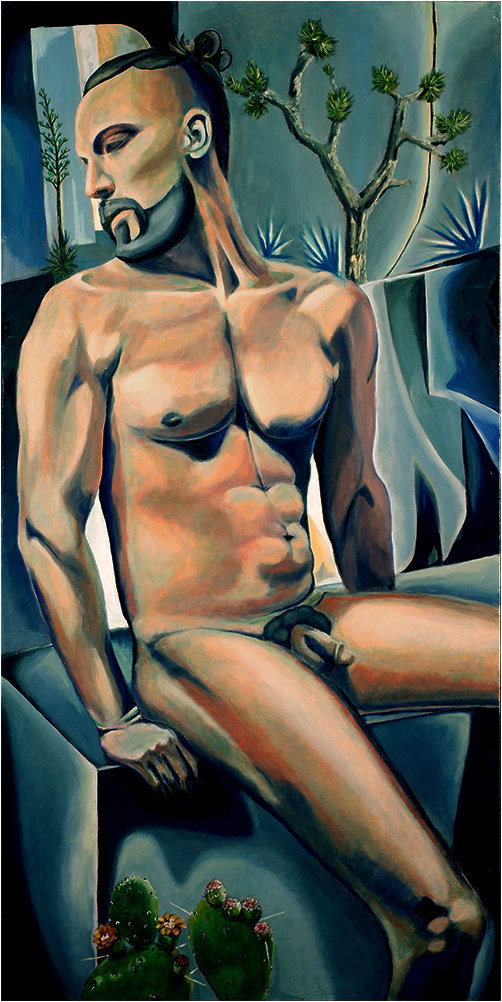 &quot;Nude Male with Succulents&quot; print
