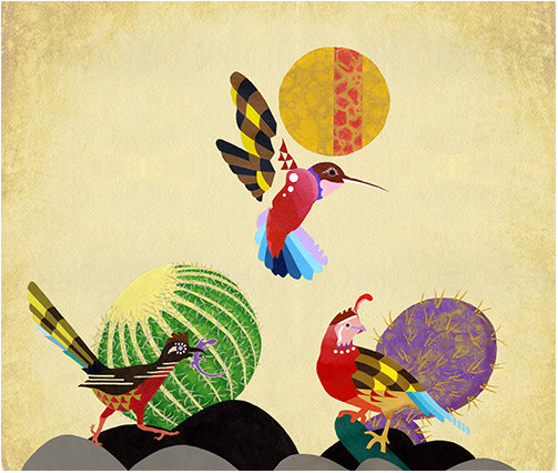 &quot;Desert Trio&quot; print, Sonoran Birds series