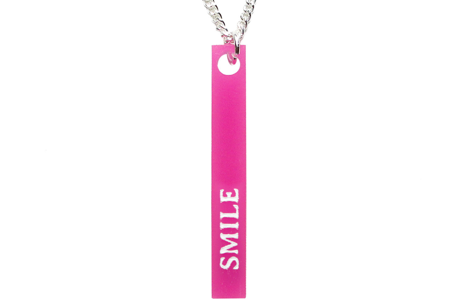 Custom Name, Word or Saying Vertical Bar Necklace