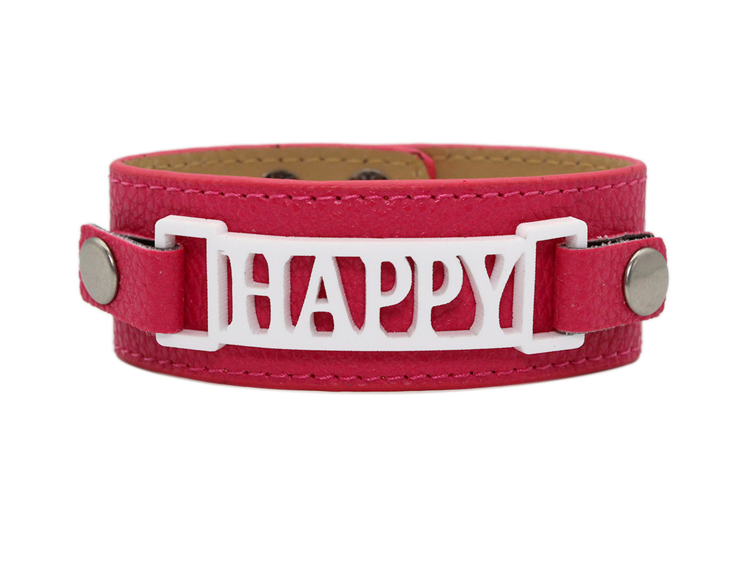 Classic Cuff Raspberry Clearance with Happy Plaque