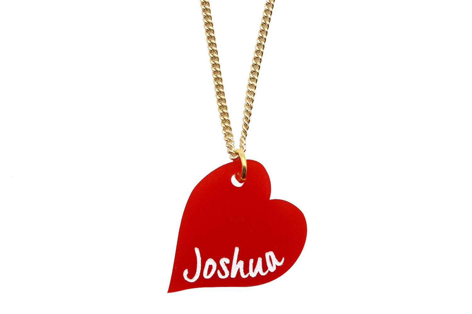 Heart Shaped Pendant with Name on Chain Necklace