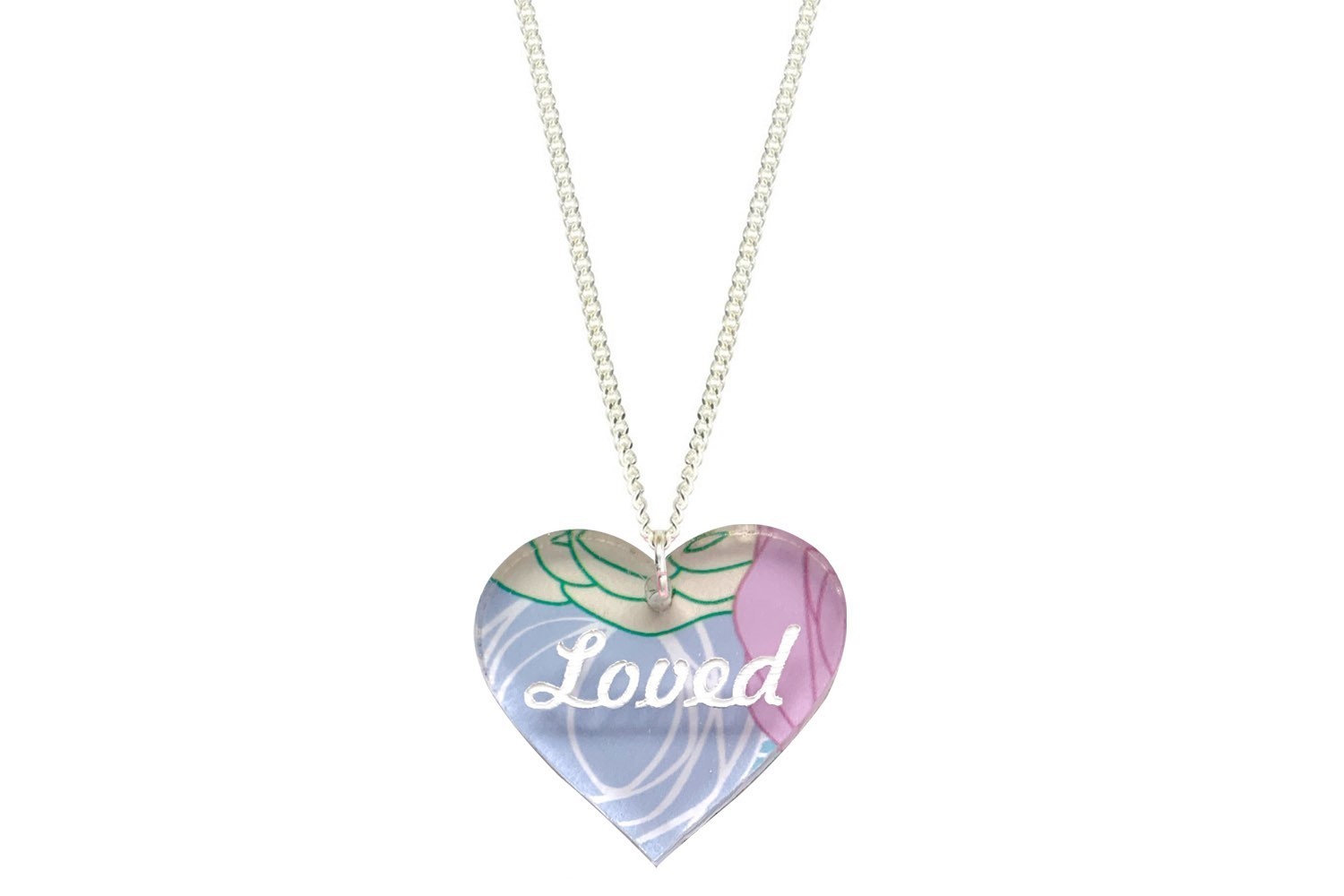 Custom Heart Pendant with Name or Saying on Chain Necklace