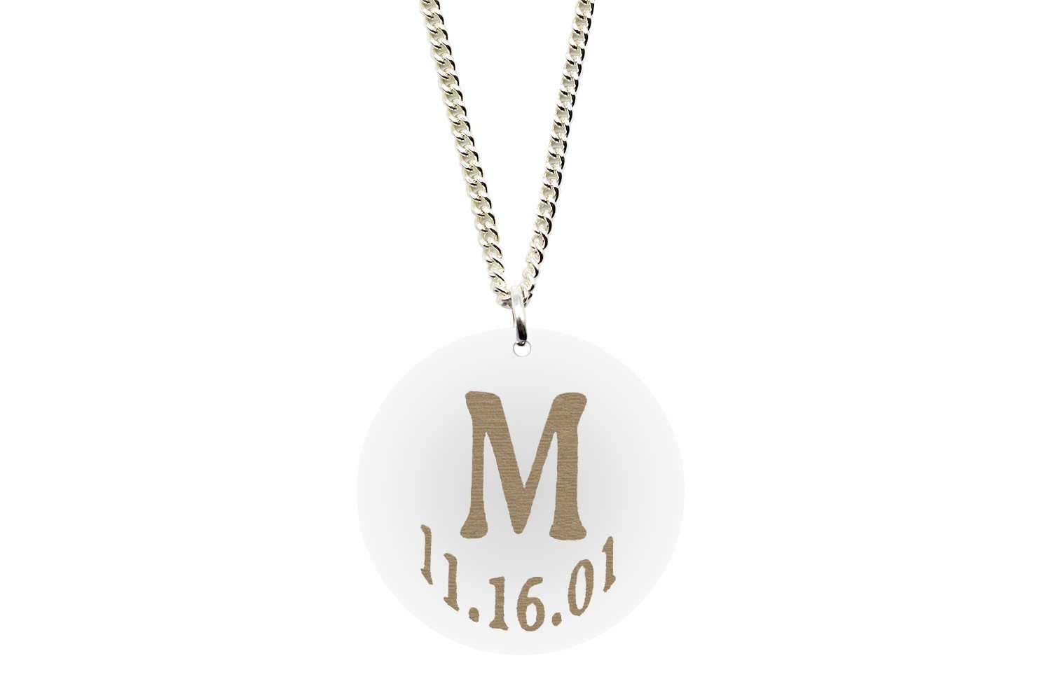 Initial Pendant with Date on Chain Necklace