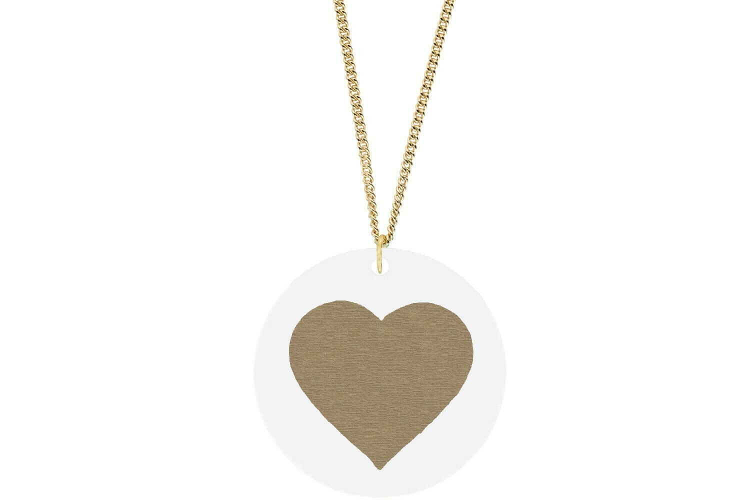 Heart Pendant Subtle Style Refined with Paint on Chain Necklace